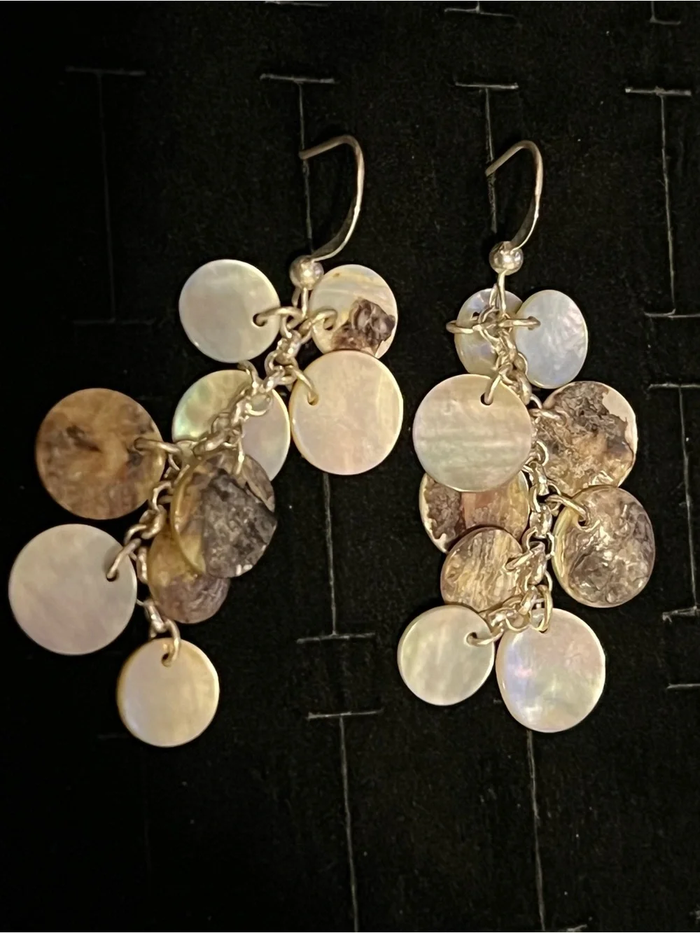 Silver Boho Shell Dangle earrings